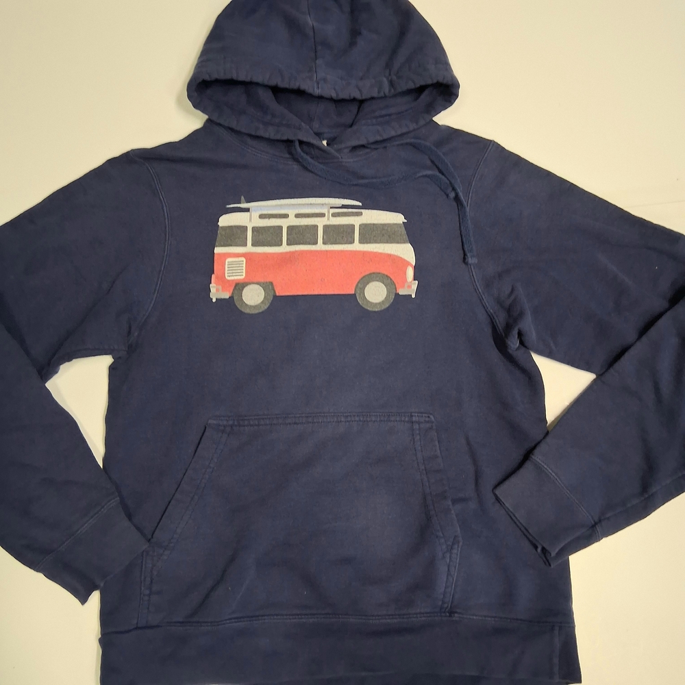 Port and Company Navy Blue Hoodie with Red Van Design